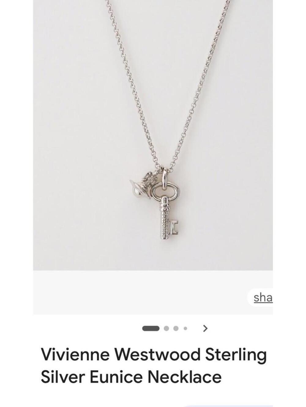 vivienne westwood Style Key Necklace Silver Pendant Eunice Orb